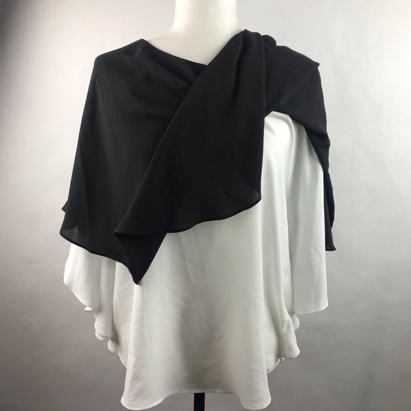 Nygard Women’s Chiffon Sherr Bat Wing Black Blouse - Picture 5 of 6